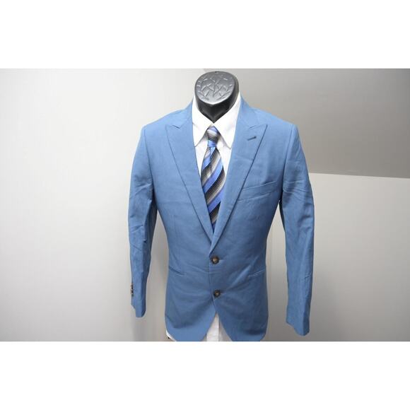 Idochino Slim Fit Suit Jacket Blazer Wool Linen Silk 2 Button Mens Sz 38 R NWOT - Picture 1 of 11